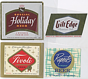 Vintage Beer Labels Set Of 4