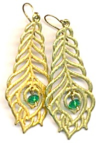 Vintage Peacock Metal Earrings (Image1)
