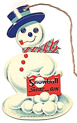 Snowball Squirt & Gin Double Sided Die Cut Snowman Sign