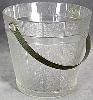 Vintage Clear Glass Barrel Ice Bucket (Image1)