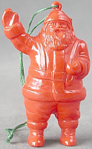 Vintage Plastic Santa Christmas Candy Holder Ornament (Image1)