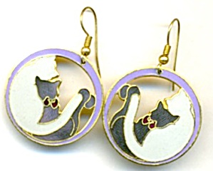 Vintage Meow Cat Earrings