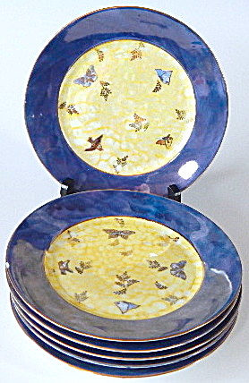 Vintage Luster Butterfly Plates Set of 6 (Image1)