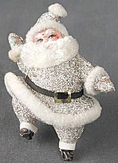 Vintage Silver Santa Christmas Ornament (Image1)