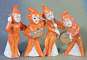 Vintage Porcelain Pixie Figurines Set Of 4