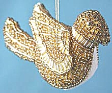 Gold Beaded Dove Christmas Ornament (Image1)