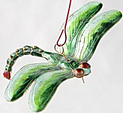 Enamel Jointed Green Dragonfly Ornament (Image1)