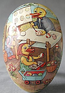Vintage Paper Mache Easter Egg Candy Container (Image1)