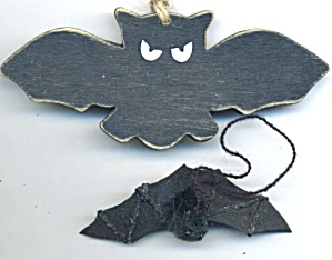 Vintage Halloween Bat Ornaments Set Of 3