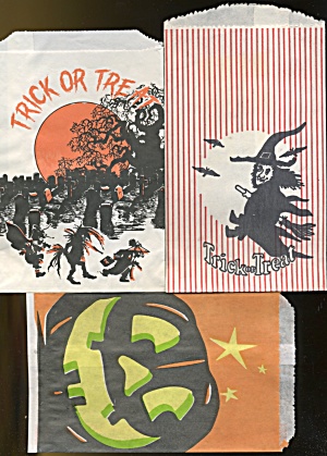 Vintage Halloween Treat Bags Set Of 6  (Image1)