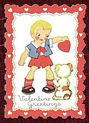 Valentine: Boy And Puppy & Donkey with Straw (Image1)