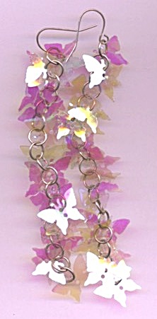 Vintage Sequin Butterfly Earrings (Image1)