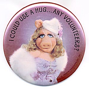 Vintage Hallmark Pin or Picture of Miss Piggy in Gown (Image1)