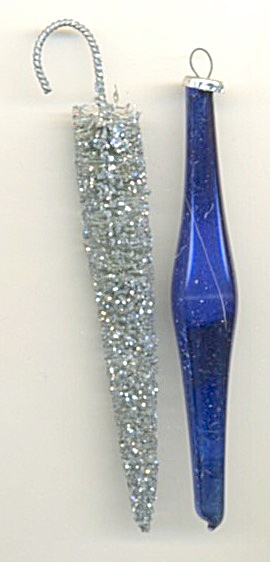 Vintage  Metal & Blown Glass Ornaments Set Of 2 (Image1)