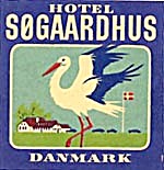 Vintage Luggage Label: Hotel Sogaardhus Danmark (Image1)