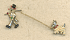 Vintage Hobo Clown With Scottie Chatelaine