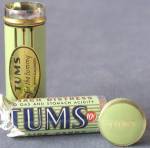 Vintage Green Tums Tin w/ a Push Bottom