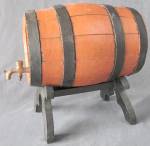 Click here to enlarge image and see more about item BREWG54: Vintage Painted Wooden Keg Barrel