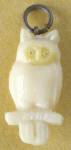 Click here to enlarge image and see more about item C66: Vintage Celluloid Owl Charms Pair