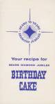 Sears Diamond Jubilee Birthday Cake Pamphlet
