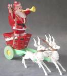 Click to view larger image of Santa in Cart Pulled by Reindeer Candy Container (Image1)