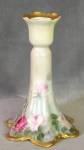 Click to view larger image of Vintage Hand Painted Rose Limoges Candlestick (Image2)
