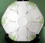 Click to view larger image of Vintage Green & White Cup & Saucer (Image2)