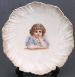 Antique Child Resting Their Head on Their Hand Plate