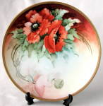 Vintage Hand Painted and Signed Poppy Plate