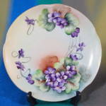 Vintage Violet Hand Painted Plate