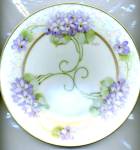 Art Nouveau Hand Painted Lilac Plate