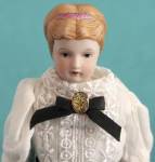 Click to view larger image of Vintage Porcelain Lady in Black Velvet Ornament (Image2)