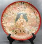 Click here to enlarge image and see more about item CIG10: Cigar Band Folk Art Glass Plate
