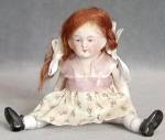Click to view larger image of Vintage Small Bisque Red Hair German Doll (Image1)