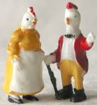 Vintage Plastic Chicken & Rooster Figurines