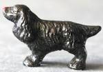 Click here to enlarge image and see more about item FDP41: Vintage Carved Black Cocker Spaniel Figurine