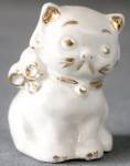 Click here to enlarge image and see more about item FIGC15: Vintage White and Gold Cat Figurine