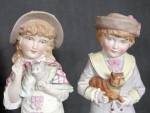 Click to view larger image of Antique Victorian Pair of Bisque Figurines (Image3)