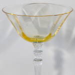 Click to view larger image of Vintage Yellow & Clear Stemware Set of 4 (Image2)