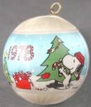 Vintage Snoopy Hallmark Satin Ball Ornament
