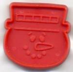 Click here to enlarge image and see more about item HC120: Hallmark Red Mini Snowman Head Cookie Cutter