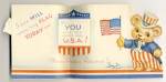 Click to view larger image of Vintage 4th of July Flag & Patriotic Bear Greeting Card (Image2)