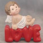 Click here to enlarge image and see more about item HMM13: Hallmark Merry Miniature: Cherub on Love