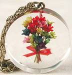 Vintage Acrylic Floral Necklace