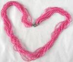 Click here to enlarge image and see more about item JBN7: Vintage Pink Plastic Necklace