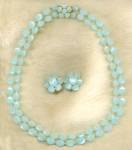 Click here to enlarge image and see more about item JCB8: Vintage Western Germany Aqua Luster Demi Parure