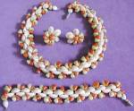 Click here to enlarge image and see more about item JCVSS6: Vintage Seashell Full Demi Parure