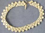 Click here to enlarge image and see more about item JN4: Vintage Goldtone Geometric Necklace