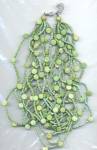 Vintage 10 Strand Green Beaded Necklace
