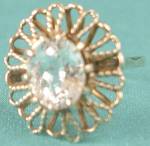 Click here to enlarge image and see more about item JV93: Vintage 10K Yellow Gold Crystal Quartz Ring